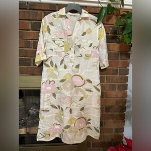 🛍️ NWOT Stizzoli 100% Lino Linen Flax 3 button dress size 42 (US M)